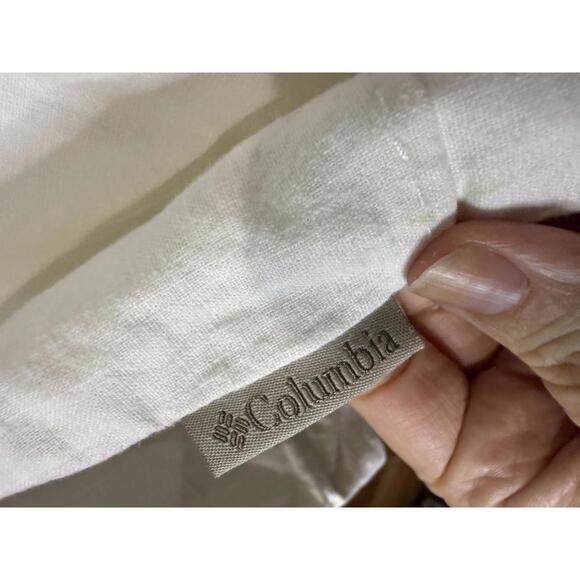 Columbia Women's Casual Shirt Medium White Linen Cotton Blend - Picture 5 of 6